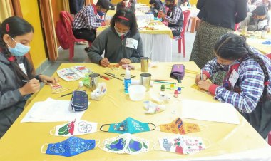 केन्द्रीय विद्यालय बीएचयू परिसर में कलरफुल वारियर्स की मास्क पेंटिंग कार्यशाला सम्पन्न