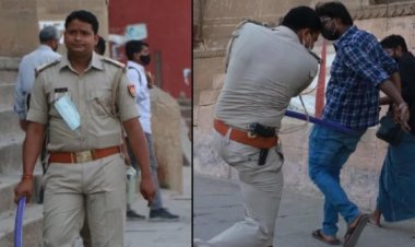 बिना मास्क लगाए लोगों को लाठी भांजकर घाट से भगाते दरोगा साहब का कटा चालान...