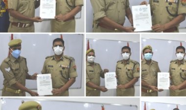 फायर ब्रिगेड के सात पुलिसकर्मियों को पुलिस कमिश्नर ने किया सम्मानित ..