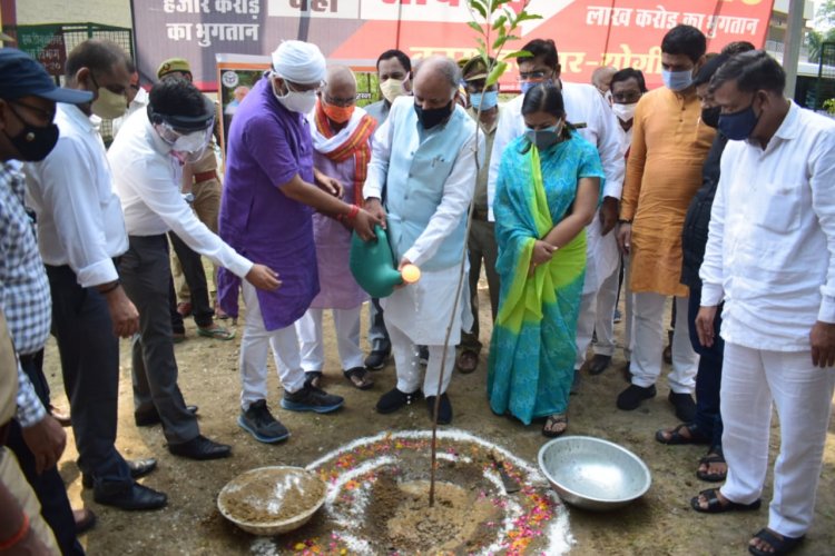 मंत्री आशुतोष टण्डन ने किया वृक्षारोपण, कहा प्रकृति पर निर्भर है सम्पूर्ण मानवता...