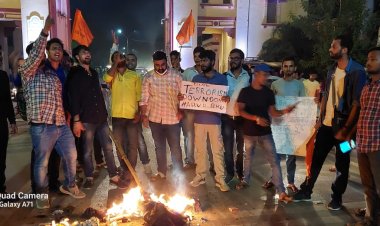 आतंकवाद के खिलाफ एबीवीपी ने फूंका पुतला...