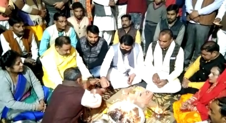 वृद्धाश्रम की भूमि पूजन कार्यक्रम में पहुंचे भाजपा प्रदेश उपाध्यक्ष