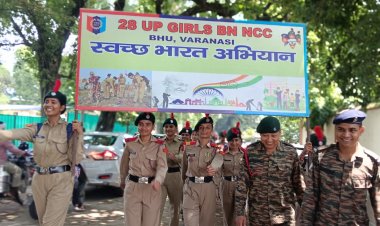 Varanasi:बीएचयू के कैडेट्स ने निकाली रैली,स्वच्छता के प्रति किया जागरूक,15 दिन चलेगा अभियान