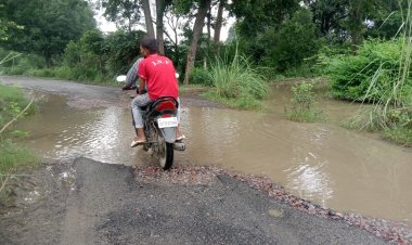बारिश से गढ्ढे में तब्दील हुई मैथा तहसील को जाने वाली मुख्य सड़क, जिम्मेदार बेखबर